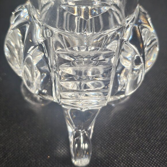 Small 3 Footed Crystal Floral Etched Posy Vase Mid Century Glass Elegant Home - Picture 6 of 11